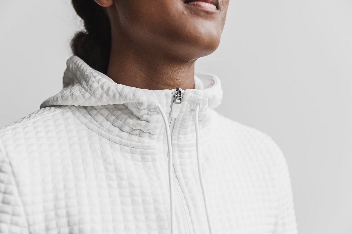 Nobull Quilted Zip-up Women's Jackets White | Australia (QX9815)